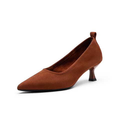 百思图2025秋季新款浅口单鞋时尚潮流通勤尖头细跟女鞋B1791CQ5