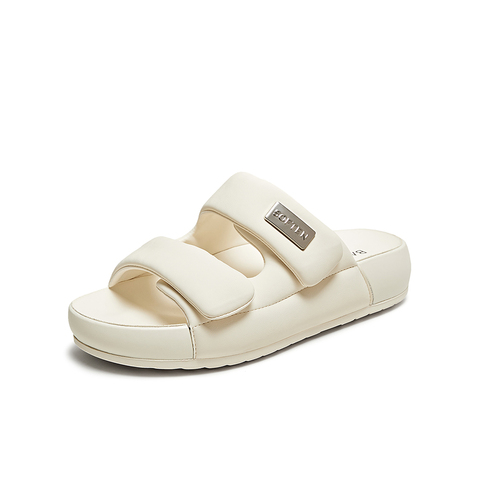 百思图2025夏季新款简约潮流街头休闲一字拖厚底女拖鞋D3167BT5