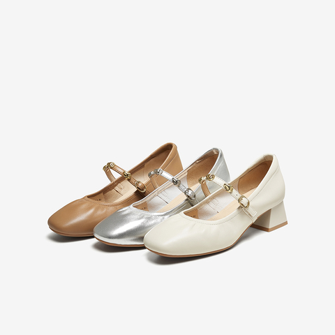 百思图2025秋季新款玛丽珍鞋时尚复古法式浅口女单鞋C1638CQ5