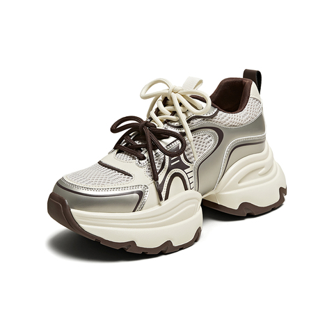 百思图2025秋季新款老爹鞋时尚街头厚底增高女休闲鞋B3111CM5