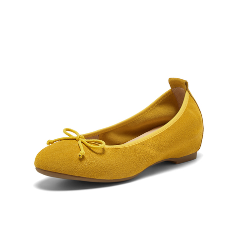 百思图2025秋季新款平跟单鞋时尚蝴蝶结浅口女单鞋CL993CQ5