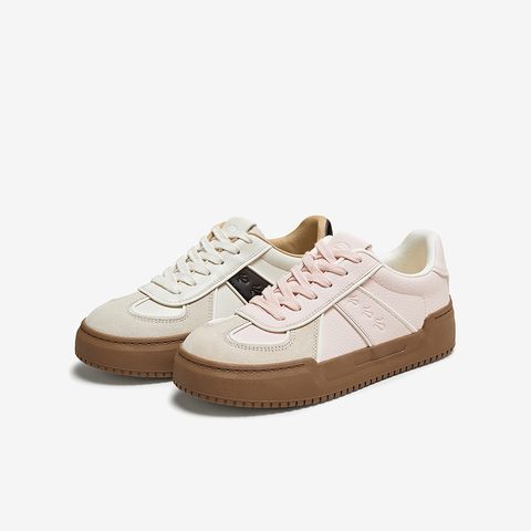 百思图2025秋季新款时尚潮流复古运动德训鞋厚底女休闲鞋V2509CM5