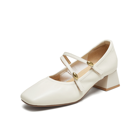 百思图2025秋季新款商场同款玛丽珍鞋法式方头浅口女单鞋C5911CQ5