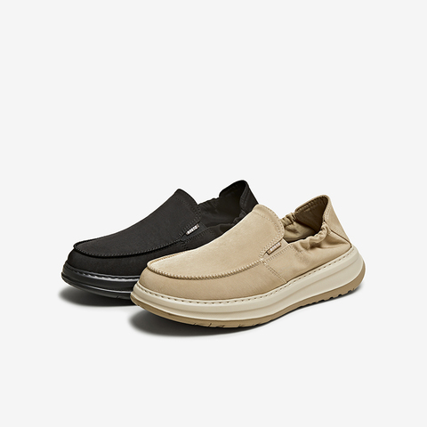 百思图2025夏季新款简约时尚通勤布鞋厚底男休闲鞋L3318BM5