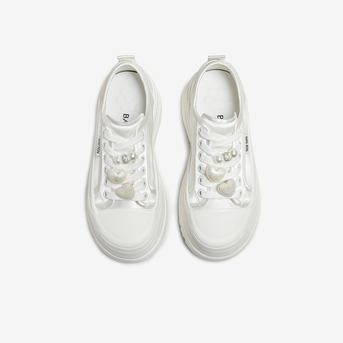 百思图2025夏季新款帆布鞋时尚户外街头潮流女休闲鞋E5919BM5