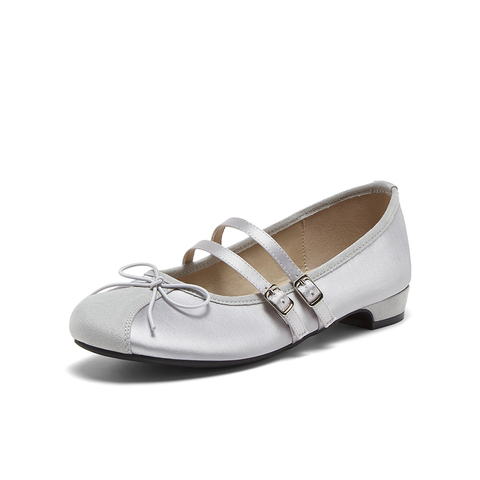 百思图2025秋季新款玛丽珍鞋时尚复古浅口粗跟女单鞋B8017CQ5