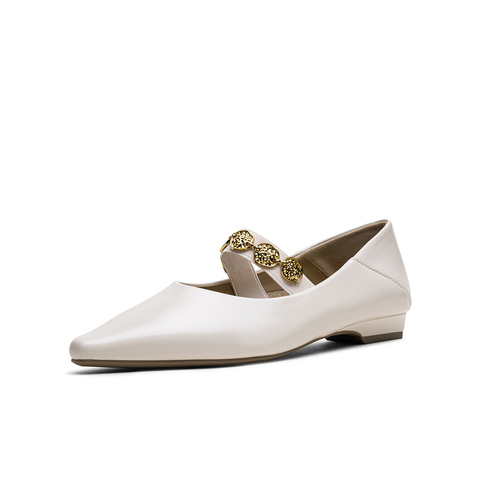 百思图2025秋季新款玛丽珍鞋时尚潮流复古尖头女单鞋鞋B1095CQ5