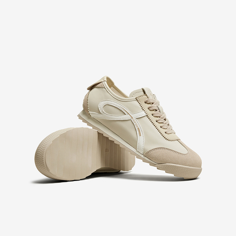 百思图2025秋季新款德训鞋街头潮流复古运动女休闲鞋V2518CM5