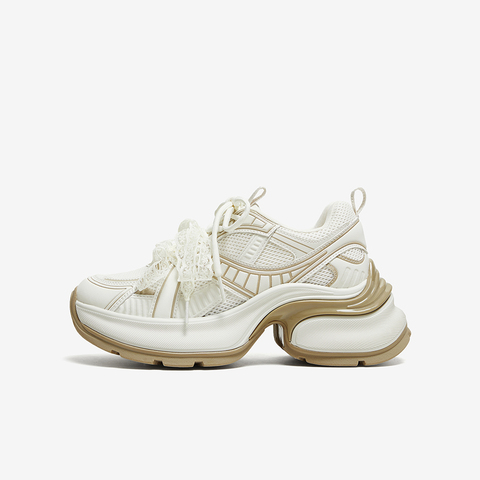 百思图2025秋季新款老爹鞋时尚潮流街头运动女休闲鞋V0981CM5