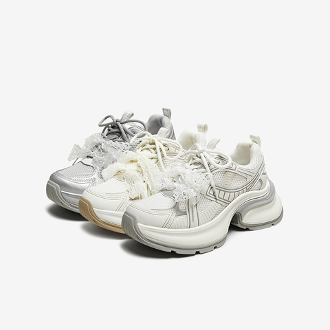 百思图2025秋季新款老爹鞋时尚潮流街头运动女休闲鞋V0981CM5