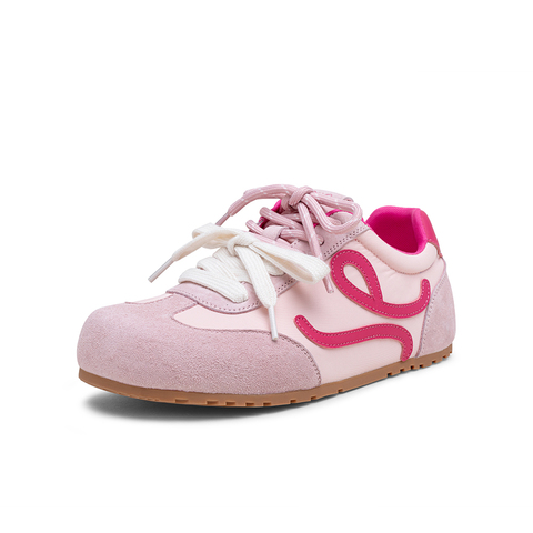 百思图2025秋季新款德训鞋时尚复古街头运动女休闲鞋D3203CM5