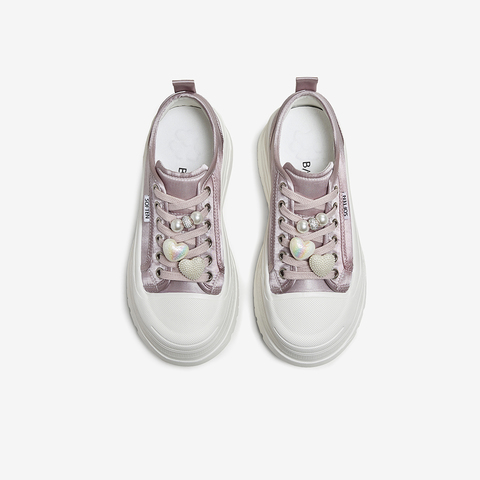 百思图2025夏季新款帆布鞋时尚户外街头潮流女休闲鞋E5919BM5