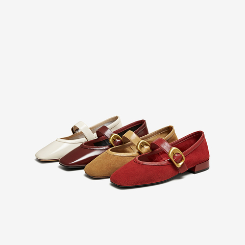 百思图2025秋季新款玛丽珍鞋简约通勤方头粗跟女单鞋B1576CQ5