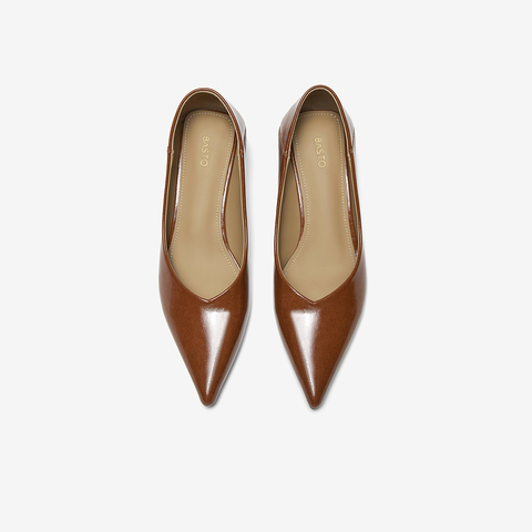 百思图2025秋季新款商场同款单鞋简约通勤细跟尖头女鞋B1163CQ5