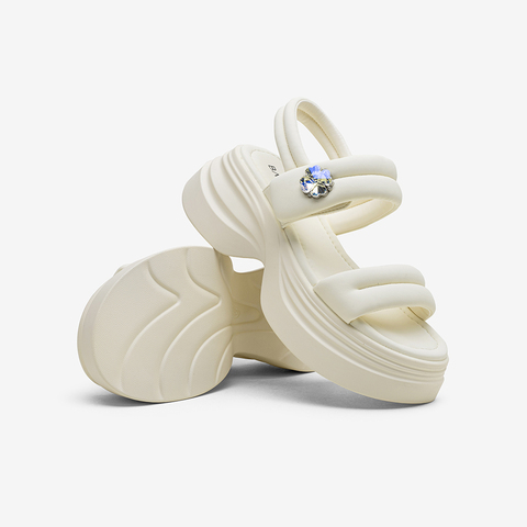 百思图2025夏季新款魔术贴休闲外穿厚底女凉鞋D3209BL5