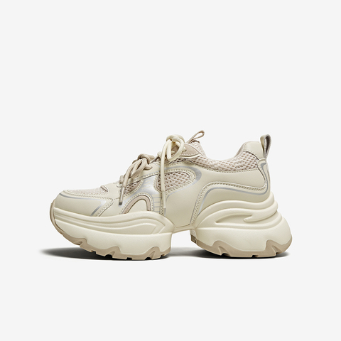 百思图2025秋季新款老爹鞋时尚街头厚底增高女休闲鞋B3111CM5