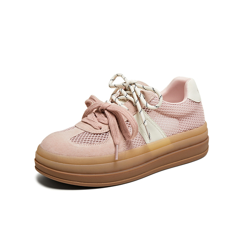 百思图2025夏季新款时尚街头运动复古德训鞋厚底女休闲鞋D3083BM5