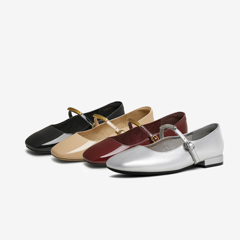 百思图2025春季新款商场同款时尚法式复古玛丽珍鞋女单鞋F1306AQ5