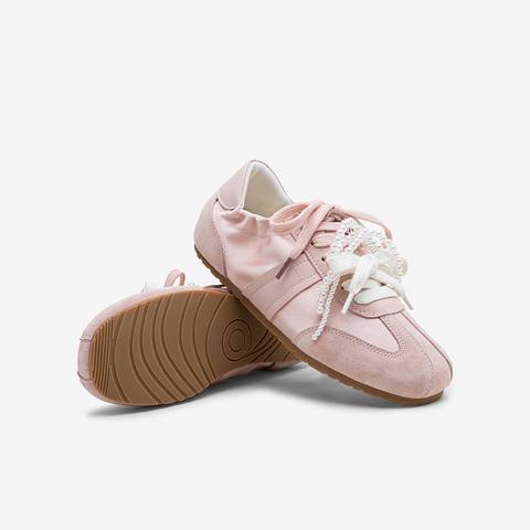 百思图2025秋季新款德训鞋时尚复古运动平跟女休闲鞋A1934CM5