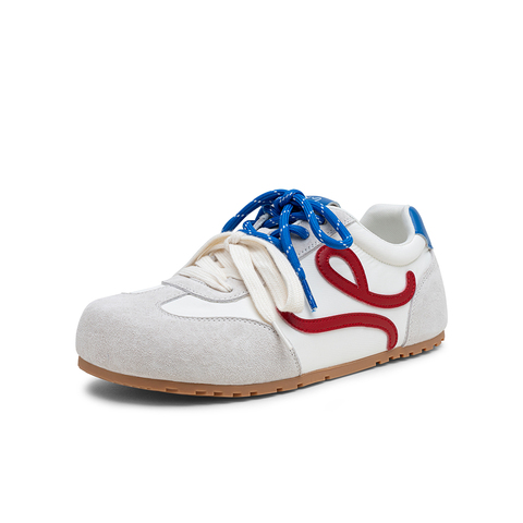 百思图2025秋季新款德训鞋时尚复古街头运动女休闲鞋D3203CM5