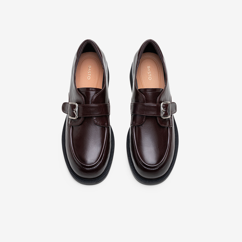 百思图2025秋季新款商场同款牛津鞋时尚复古学院女单鞋BV305CA5