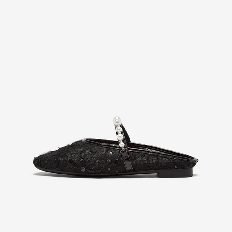 百思图2025夏季新款简约时尚小香风穆勒鞋方跟女拖鞋F5133BH5