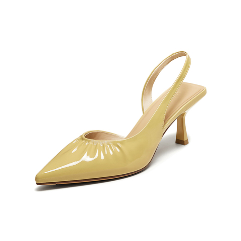 百思图2025夏新款商场同款后空凉鞋潮流尖头细高跟女凉鞋F5231BH5