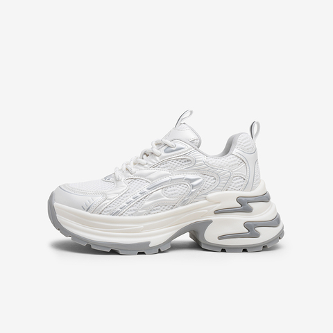 百思图2025秋季新款老爹鞋时尚街头厚底增高女休闲鞋D5828CM5