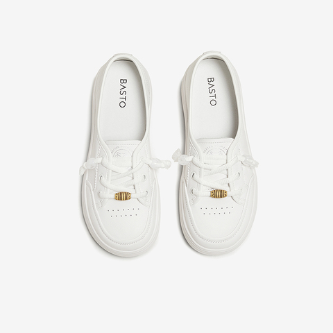 百思图2025秋季新款商场同款小白鞋简约户外女休闲鞋BJ208CA5