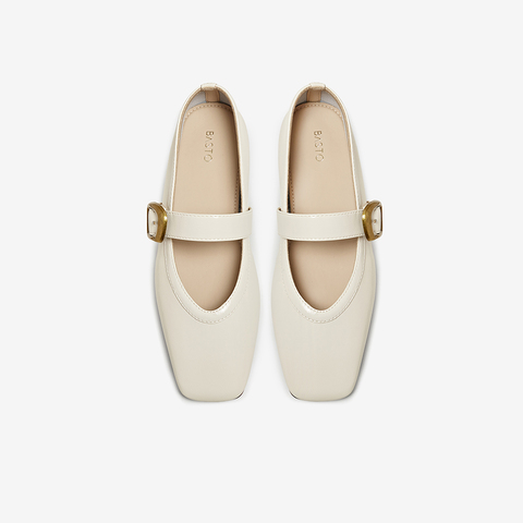 百思图2025秋季新款玛丽珍鞋简约通勤方头粗跟女单鞋B1576CQ5