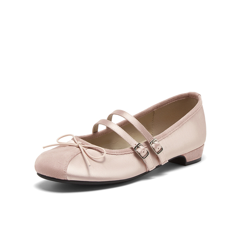 百思图2025秋季新款玛丽珍鞋时尚复古浅口粗跟女单鞋B8017CQ5