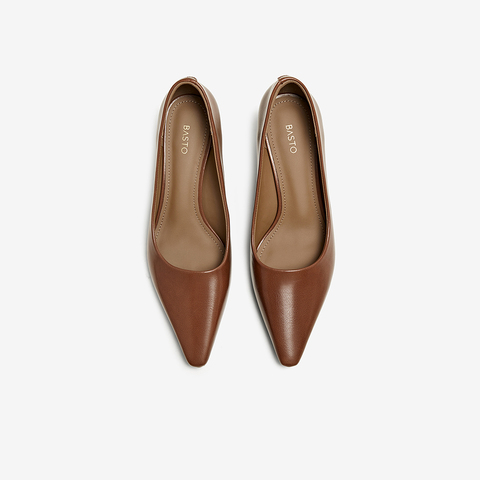 百思图2025秋季新款商场同款浅口单鞋粗跟尖头通勤女鞋B2616CQ5