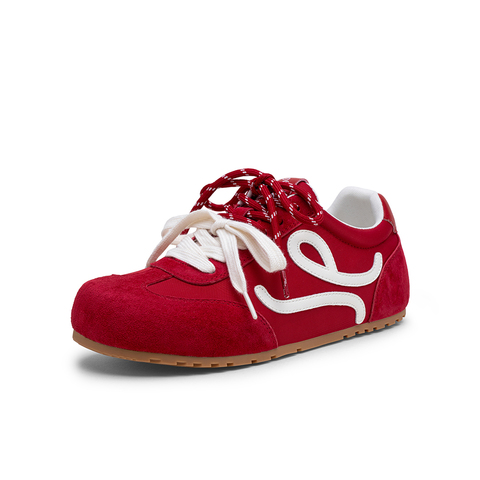 百思图2025秋季新款德训鞋时尚复古街头运动女休闲鞋D3203CM5