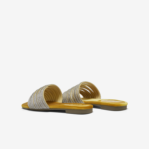 百思图2025夏季新款时尚简约户外休闲一字拖方跟女凉拖鞋B5387BT5