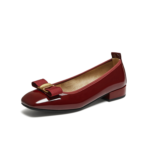 百思图2025秋季新款商场同款浅口单鞋时尚通勤粗跟女鞋B1708CQ5