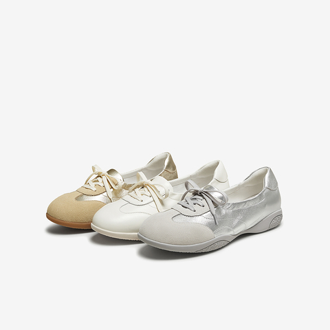 百思图2025秋季新款商场同款德训鞋简约时尚女休闲鞋UTE11CA5