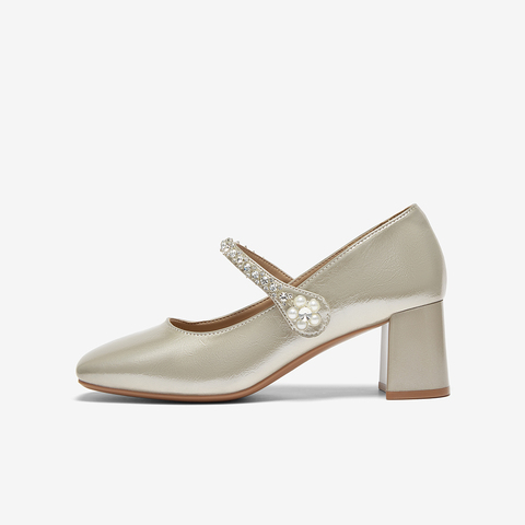 百思图2025秋季新款商场同款玛丽珍鞋时尚复古方头女单鞋W0753CQ5