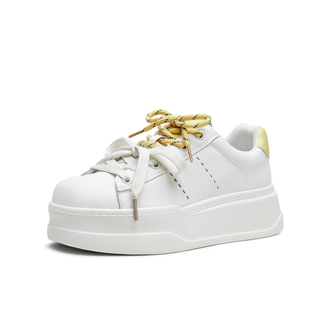 百思图2025秋季新款板鞋时尚户外街头运动厚底女休闲鞋CR502CM5