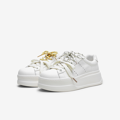 百思图2025秋季新款板鞋时尚户外街头运动厚底女休闲鞋CR502CM5