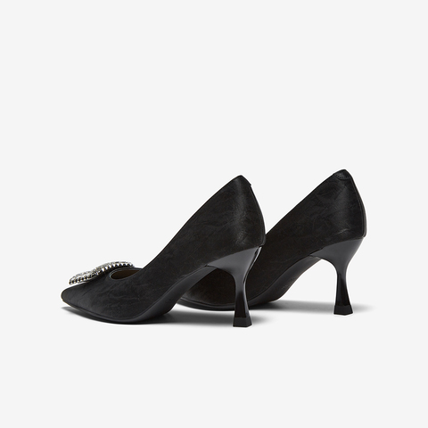 百思图2025秋季新款商场同款单鞋时尚细高跟尖头浅口女鞋F3318CQ5