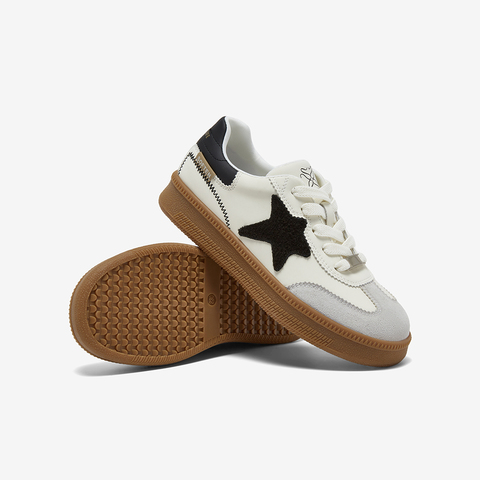 百思图2025秋季新款德训鞋时尚复古街头女休闲运动鞋B6701CM5