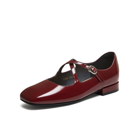 百思图2025秋季新款玛丽珍鞋时尚复古法式潮流女单鞋F3058CQ5