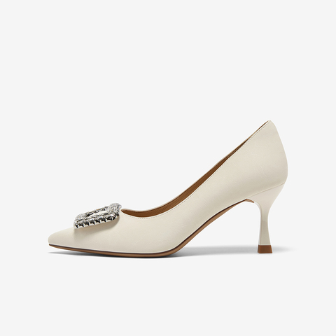 百思图2025秋季新款商场同款单鞋时尚细高跟尖头浅口女鞋F3318CQ5