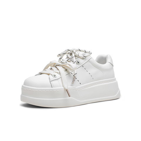 百思图2025秋季新款板鞋时尚户外街头运动厚底女休闲鞋CR502CM5