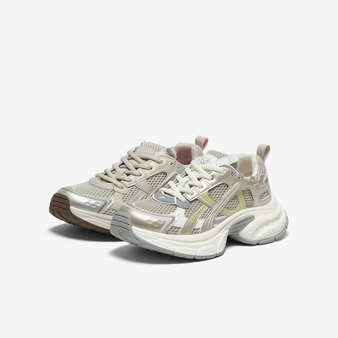 百思图2025秋季新款商场同款老爹鞋厚底增高女运动休闲鞋B8966CM5