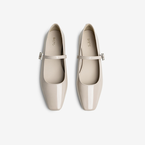 百思图2025秋季新款商场同款玛丽珍鞋简约方头粗跟女单鞋F3132CQ5