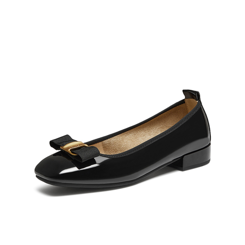 百思图2025秋季新款商场同款浅口单鞋时尚通勤粗跟女鞋B1708CQ5