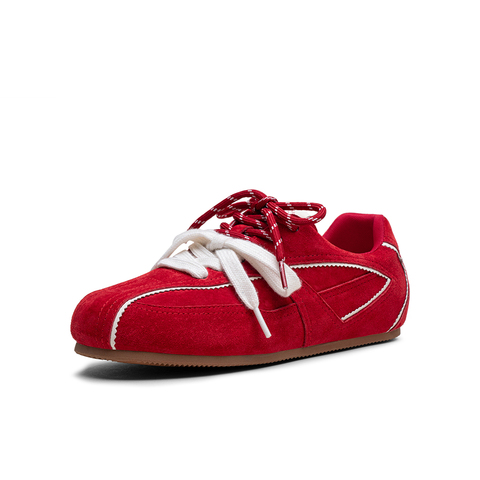 百思图2025秋季新德训鞋时尚复古户外运动平跟女休闲鞋D3250CM5