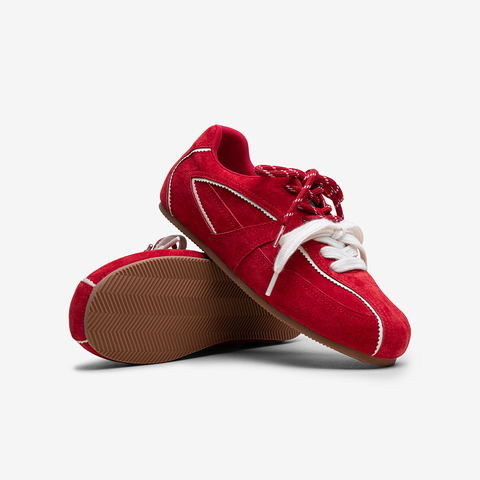 百思图2025秋季新德训鞋时尚复古户外运动平跟女休闲鞋D3250CM5