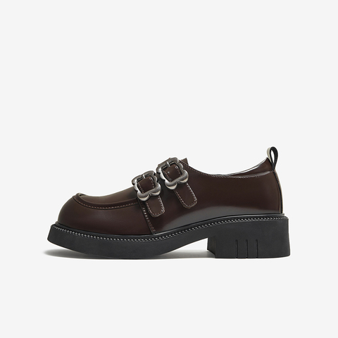 百思图2025秋季新款商场同款牛津鞋时尚学院风女单鞋D3271CM5